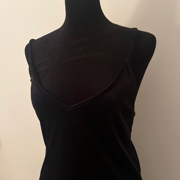 Brandy Melville Black Velvet Slip Dress - S - Picture 2 of 3